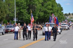Roundup 4th of July Parade with War Veterand and USA Flags