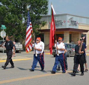 4th of July Parade with Veterans and flags
