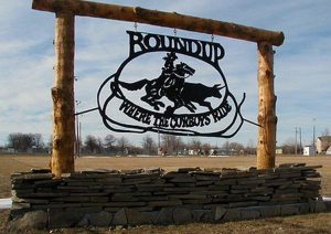 Welcome Sign for Roundup a link to the News and events page