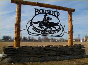 Iron Welcome Sign in Roundup