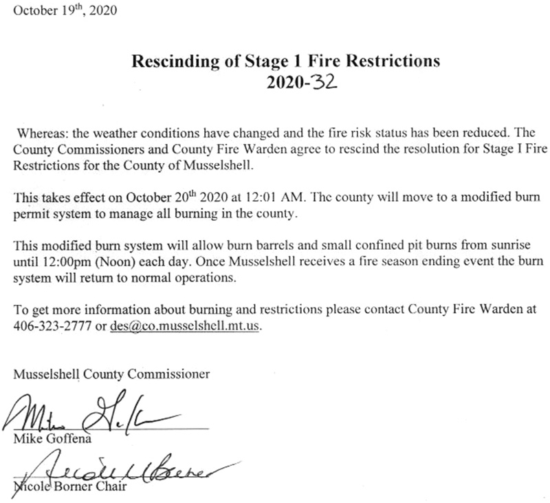 Resolution 2020-32 Rescinding Stage 1 Fire